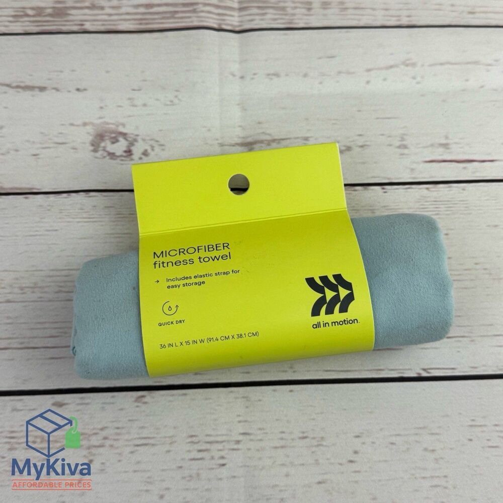 Yoga Hand Towel All In Motion Blue Polyester Sports Accessory 36x15 Inch